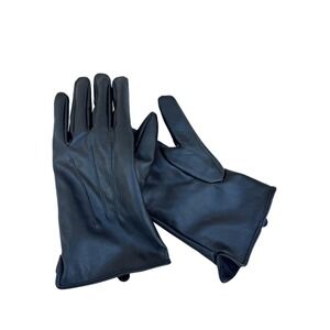 Unbranded Leather Gloves Womens L/XL Black Three Point Stitch Classic Winter